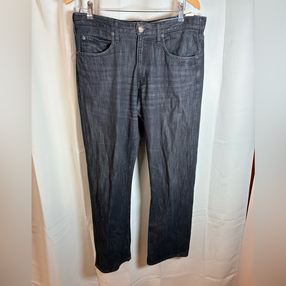 Armani Collezioni Men's W34 Black Faded Straight Leg Denim‎ Jeans